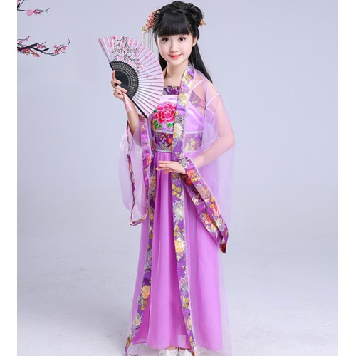 Girls kids  hanfu kimono dress chinese ancient traditional princess fairy dresses annime drama cosplay dresses photos dresses
